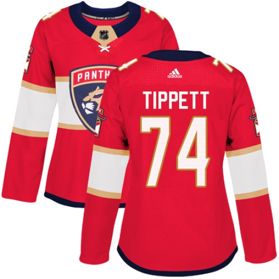Women's Adidas Florida Panthers #74 Owen Tippett Authentic Red Home NHL Jersey - Ujersey