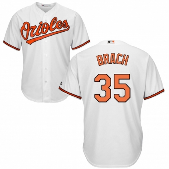 Men's Majestic Baltimore Orioles #35 Brad Brach Replica White Home Cool Base MLB Jersey - Ujersey