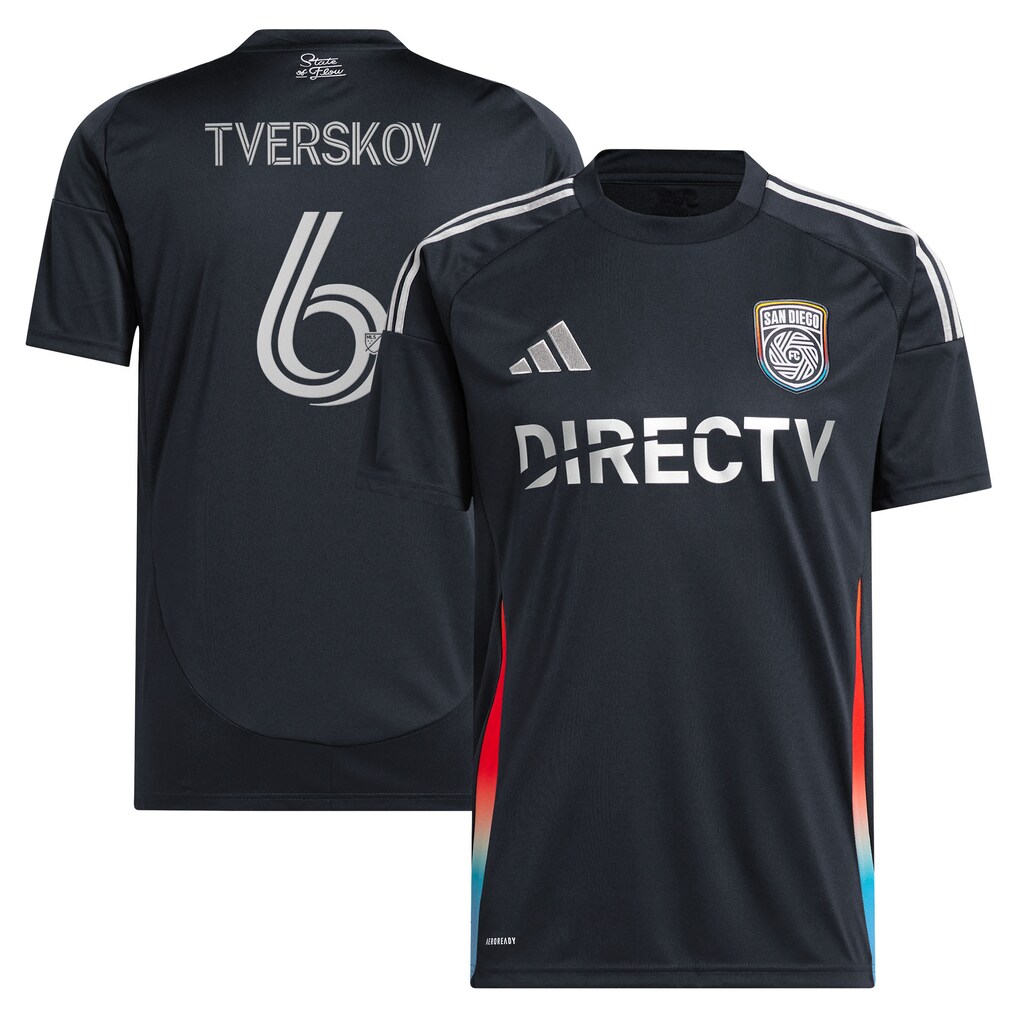 Men's San Diego FC Jeppe Tverskov adidas Navy 2025 State of Flow Replica Jersey - Ujersey