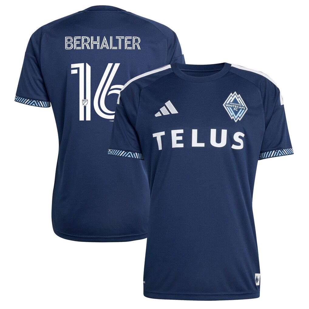 Men's Vancouver Whitecaps FC Sebastian Berhalter adidas Blue 2026 The Coastal Jersey Replica Jersey - Ujersey