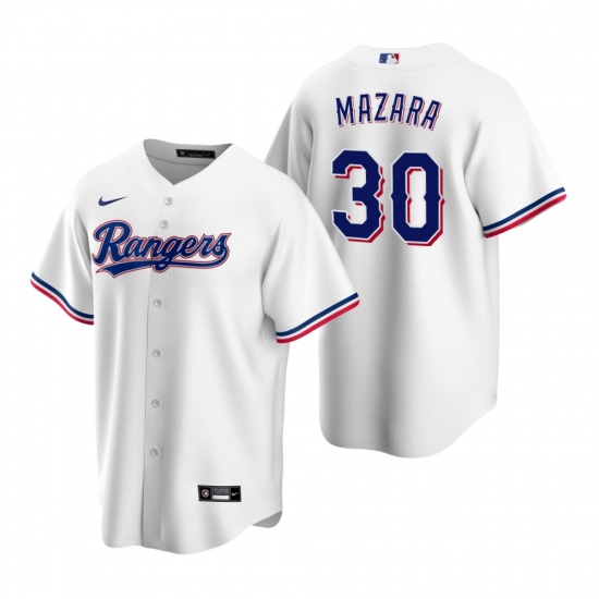Men's Nike Texas Rangers #30 Nomar Mazara White Home Stitched Baseball Jersey - Ujersey