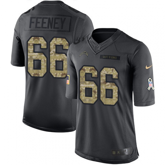 Youth Nike Los Angeles Chargers #66 Dan Feeney Limited Black 2016 Salute to Service NFL Jersey - Ujersey