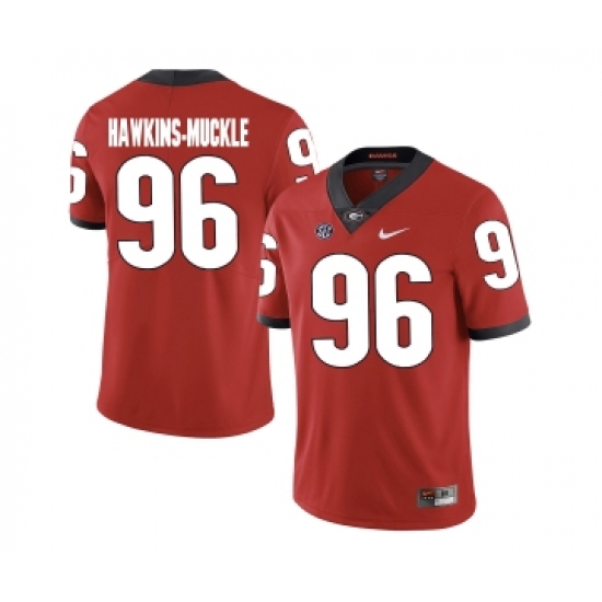 Georgia Bulldogs 96 DaQuan Hawkins-Muckle Red College Football Jersey - Ujersey