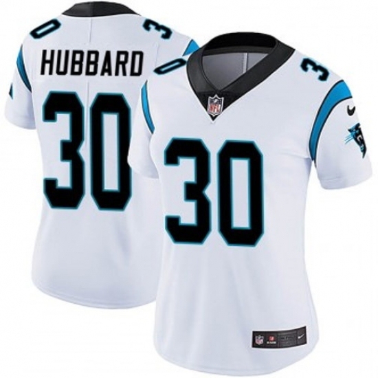 Women Carolina Panthers #30 Chuba Hubbard White F U S E Stitched NFL Jersey - Ujersey