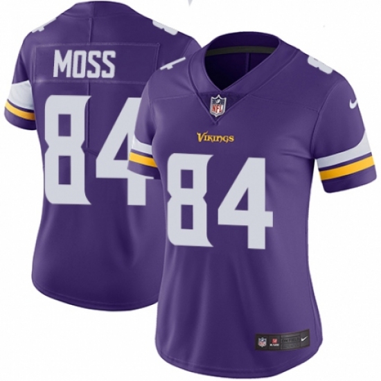 Women's Nike Minnesota Vikings #84 Randy Moss Purple Team Color Vapor Untouchable Limited Player NFL Jersey - Ujersey