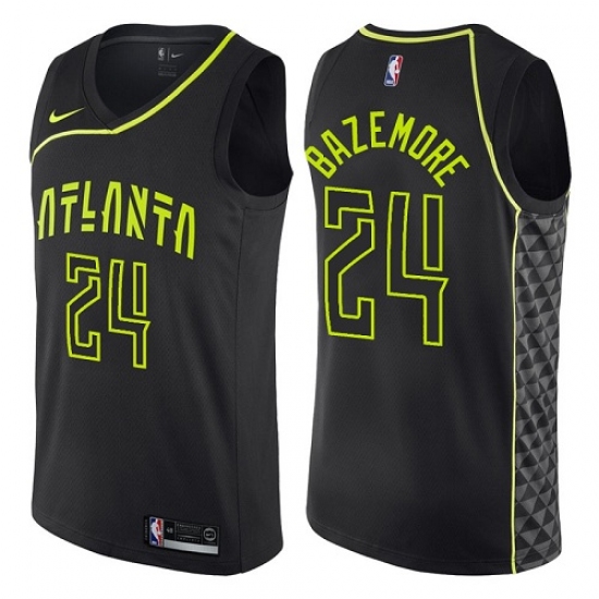 Youth Nike Atlanta Hawks #24 Kent Bazemore Swingman Black NBA Jersey - City Edition - Ujersey