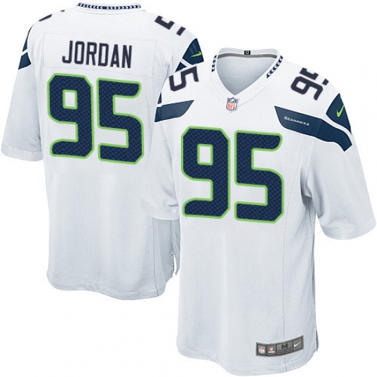 Men's Nike Seattle Seahawks #95 Dion Jordan Game White NFL Jersey - Ujersey