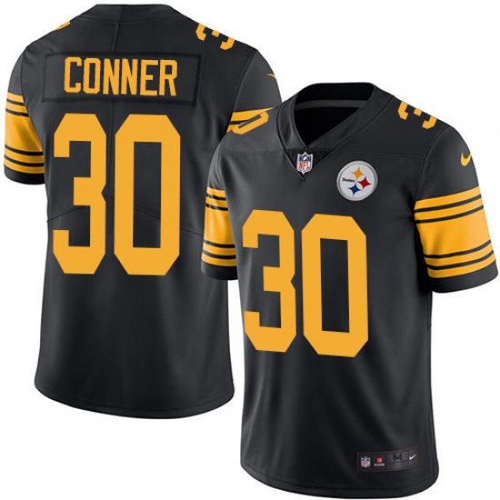 Men's Nike Pittsburgh Steelers #30 James Conner Limited Black Rush Vapor Untouchable NFL Jersey - Ujersey