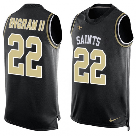 Men's Nike New Orleans Saints #22 Mark Ingram Limited Black Player Name & Number Tank Top NFL Jersey - Ujersey