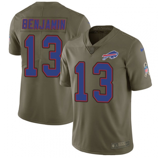 Youth Nike Buffalo Bills #13 Kelvin Benjamin Limited Olive 2017 Salute to Service NFL Jersey - Ujersey