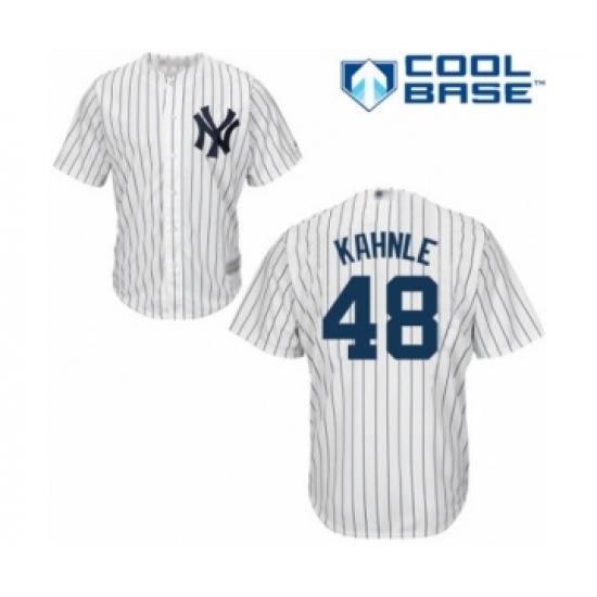 Youth New York Yankees #48 Tommy Kahnle Authentic White Home Baseball Player Jersey - Ujersey