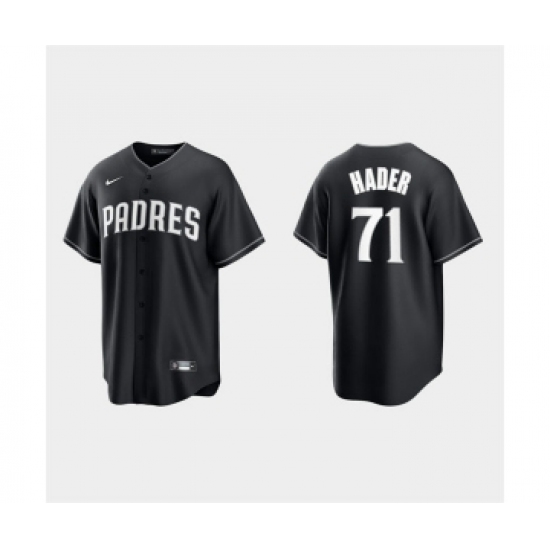 Mens San Diego Padres #71 Josh Hader Nike Black White Collection Jersey