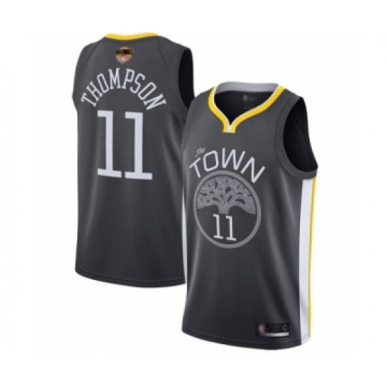 Men's Golden State Warriors #11 Klay Thompson Swingman Black 2019 Basketball Finals Bound Basketball Jersey - Statement Edition - Ujersey