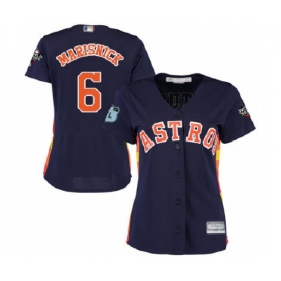 Women's Houston Astros #6 Jake Marisnick Authentic Navy Blue Alternate Cool Base 2019 World Series Bound Baseball Jersey - Ujersey