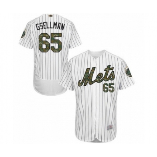 Men's New York Mets #65 Robert Gsellman Authentic White 2016 Memorial Day Fashion Flex Base Baseball Player Jersey
