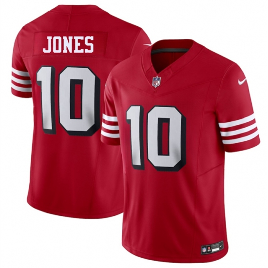 Youth San Francisco 49ers #10 Mac Jones New Red 2025 F.U.S.E. Vapor Untouchable Limited Stitched Football Jersey - Ujersey