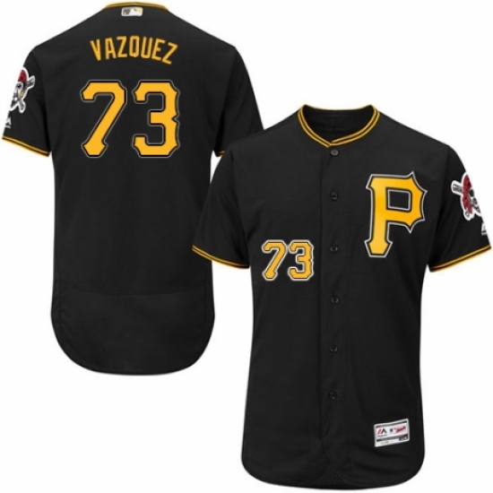 Men's Majestic Pittsburgh Pirates #73 Felipe Vazquez Black Alternate Flex Base Authentic Collection MLB Jersey - Ujersey