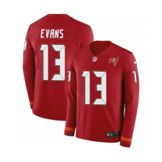 Youth Nike Tampa Bay Buccaneers #13 Mike Evans Limited Red Therma Long Sleeve NFL Jersey - Ujersey