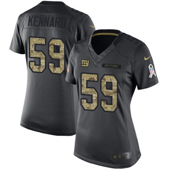 Women's Nike New York Giants #59 Devon Kennard Limited Black 2016 Salute to Service NFL Jersey - Ujersey