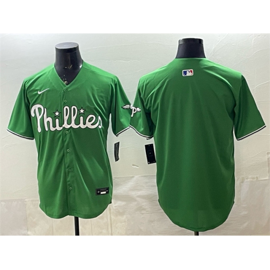 Men's Philadelphia Phillies Blank Green Limited Stitched Jersey - Ujersey