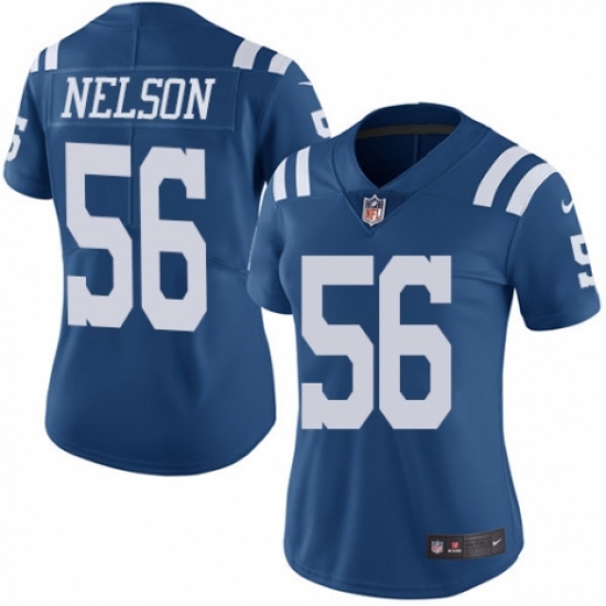 Women's Nike Indianapolis Colts #56 Quenton Nelson Limited Royal Blue Rush Vapor Untouchable NFL Jersey - Ujersey