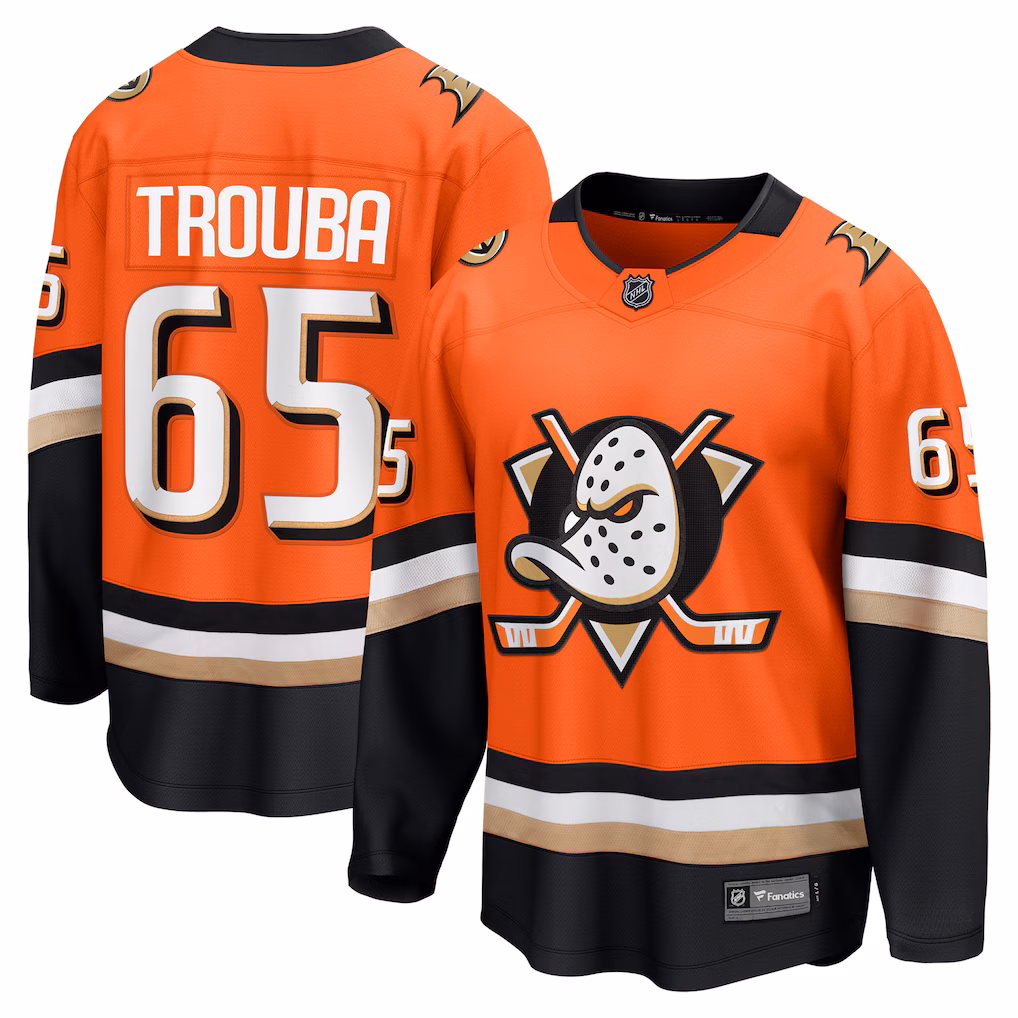 Men's Anaheim Ducks Jacob Trouba Fanatics Orange Home Breakaway Player Jersey