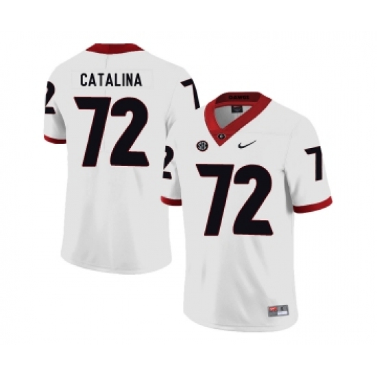Georgia Bulldogs 72 Tyler Catalina White Nike College Football Jersey - Ujersey