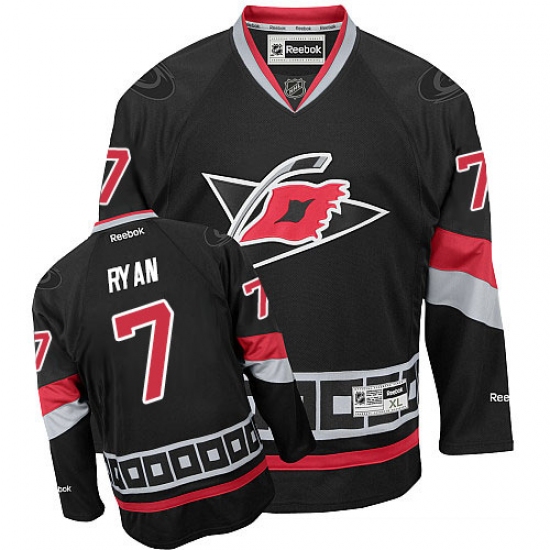 Women's Reebok Carolina Hurricanes #7 Derek Ryan Authentic Black Third NHL Jersey - Ujersey
