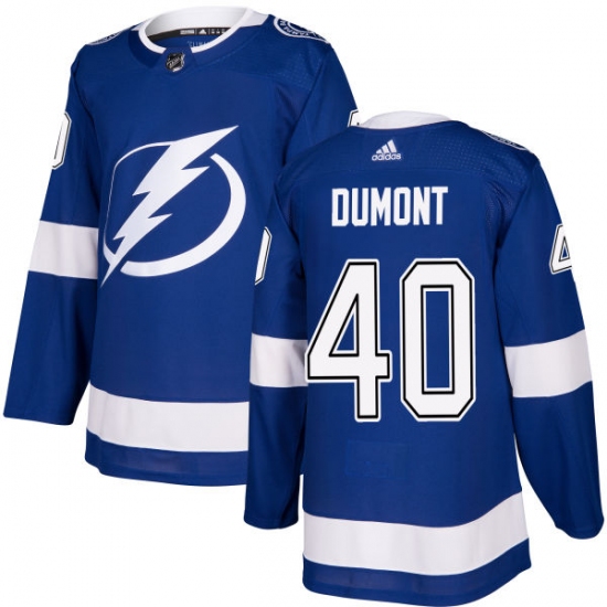 Men's Adidas Tampa Bay Lightning #40 Gabriel Dumont Premier Royal Blue Home NHL Jersey - Ujersey