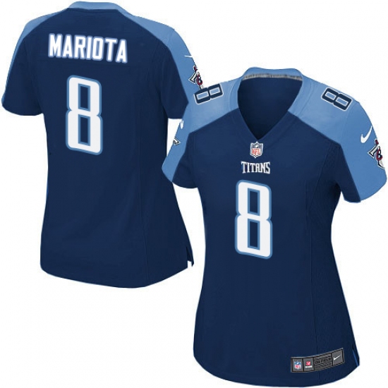Women's Nike Tennessee Titans #8 Marcus Mariota Game Navy Blue Alternate NFL Jersey - Ujersey