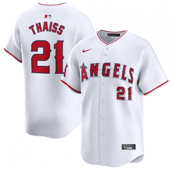 Men's Los Angeles Angels #21 Matt Thaisse White Home Limited Baseball Stitched Jersey - Ujersey