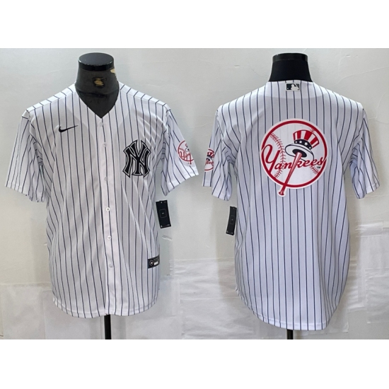 Men's New York Yankees Big Logo White With 2024 Cool Base Stitched Jersey - Ujersey