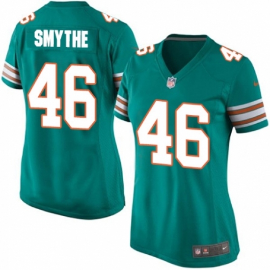 Women's Nike Miami Dolphins #46 Durham Smythe Game Aqua Green Alternate NFL Jersey - Ujersey