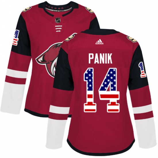 Women's Adidas Arizona Coyotes #14 Richard Panik Authentic Red USA Flag Fashion NHL Jersey - Ujersey