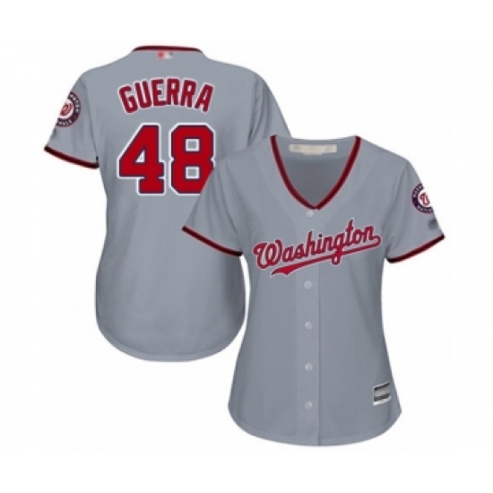 Women's Washington Nationals #48 Javy Guerra Authentic Grey Road Cool Base Baseball Player Jersey