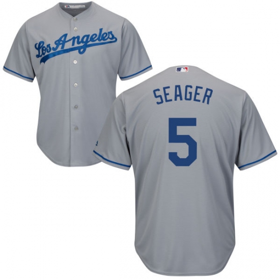 Youth Majestic Los Angeles Dodgers #5 Corey Seager Authentic Grey Road Cool Base MLB Jersey - Ujersey
