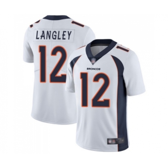 Men's Denver Broncos #12 Brendan Langley White Vapor Untouchable Limited Player Football Jersey - Ujersey