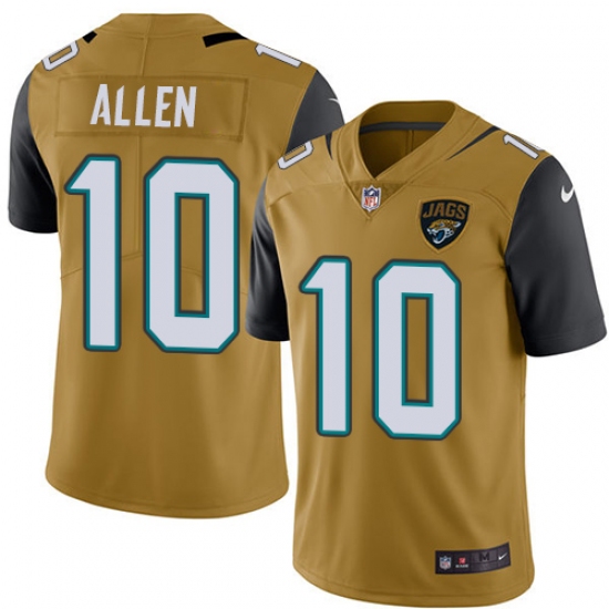 Men's Nike Jacksonville Jaguars #10 Brandon Allen Limited Gold Rush Vapor Untouchable NFL Jersey - Ujersey