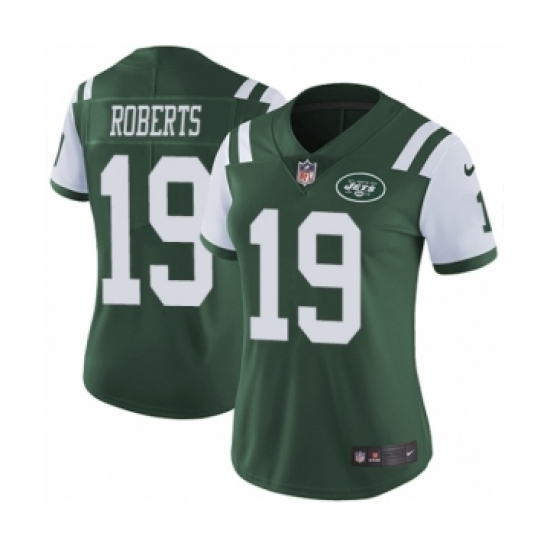 Women's Nike New York Jets #19 Andre Roberts Green Team Color Vapor Untouchable Limited Player NFL Jersey - Ujersey