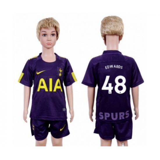 Tottenham Hotspur #48 Edwards Sec Away Kid Soccer Club Jersey