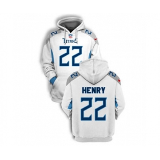 Men's Tennessee Titans #22 Derrick Henry 2021 White Pullover Football Hoodie - Ujersey