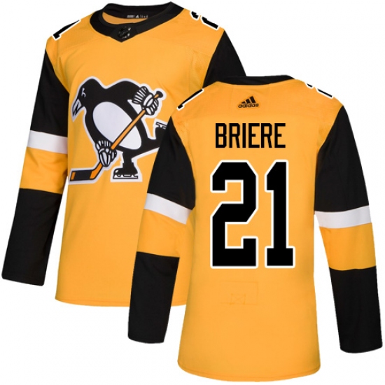 Youth Adidas Pittsburgh Penguins #21 Michel Briere Authentic Gold Alternate NHL Jersey - Ujersey