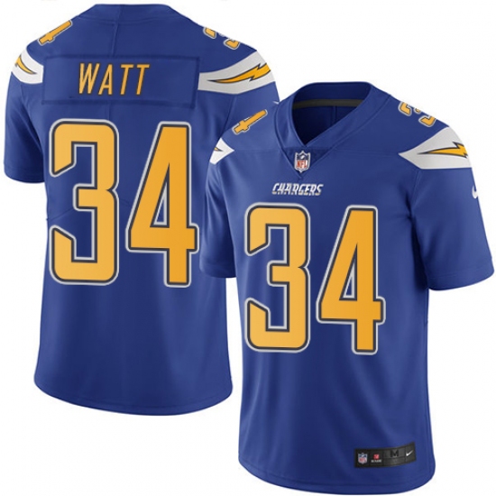 Youth Nike Los Angeles Chargers #34 Derek Watt Limited Electric Blue Rush Vapor Untouchable NFL Jersey - Ujersey