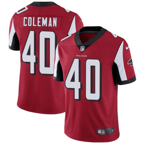 Men's Nike Atlanta Falcons #40 Derrick Coleman Red Team Color Vapor Untouchable Limited Player NFL Jersey - Ujersey