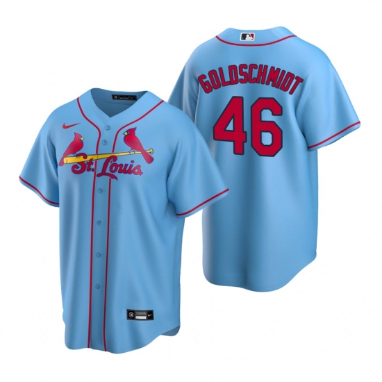 Men's Nike St. Louis Cardinals #46 Paul Goldschmidt Light Blue Alternate Stitched Baseball Jersey - Ujersey