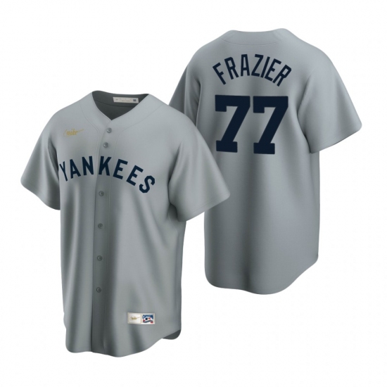 Men's Nike New York Yankees #77 Clint Frazier Gray Cooperstown Collection Road Stitched Baseball Jersey - Ujersey