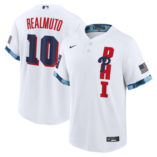 Men's Philadelphia Phillies #10 J.T. Realmuto Nike White 2021 MLB All-Star Game Replica Player Jersey - Ujersey