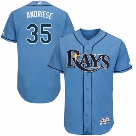 Men's Majestic Tampa Bay Rays #35 Matt Andriese Columbia Alternate Flex Base Authentic Collection MLB Jersey - Ujersey