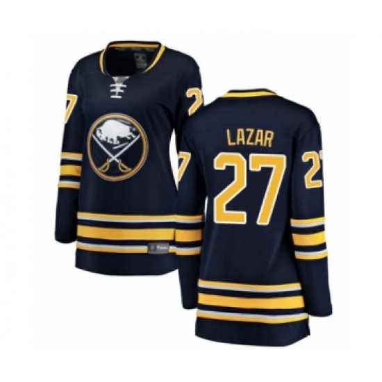 Women's Buffalo Sabres #27 Curtis Lazar Fanatics Branded Navy Blue Home Breakaway Hockey Jersey