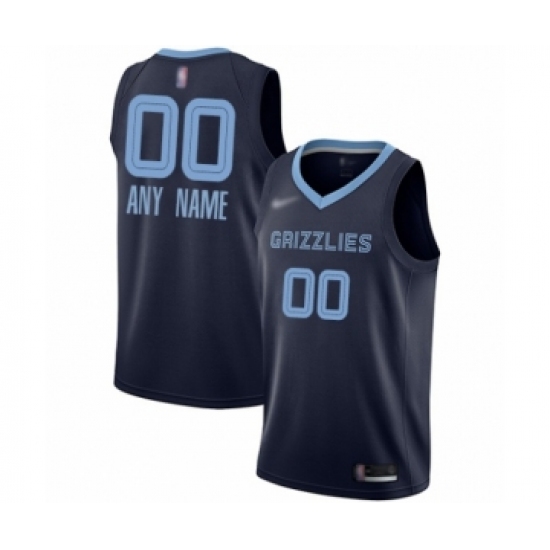 Men's Memphis Grizzlies Customized Authentic Navy Blue Finished Basketball Jersey - Icon Edition - Ujersey